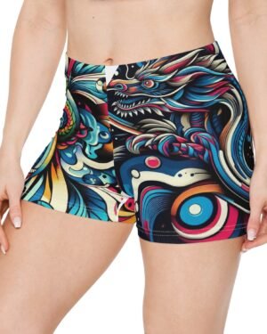Vibrant Graphic Women's Shorts - Colorful Artistic Design for Summer Fun